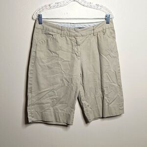 Express Editor Beige Stretch Chino Bermuda Shorts Size 12